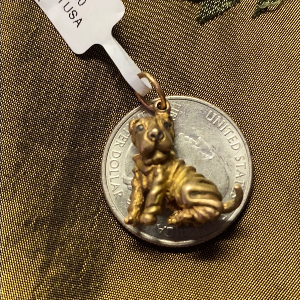 Rhodium pendant Shar Pei
